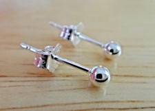 5 pair Sterling Silver Very Tiny 3 mm Round Ball Stud Studs Earrings
