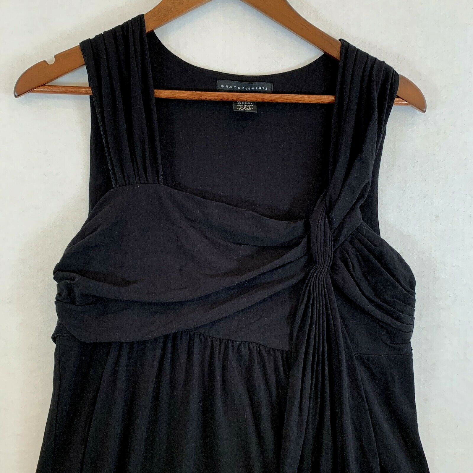 Grace Elements Women's Size L Solid Black Short D… - image 3