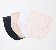 Breezies Set 4 Nylon Microfiber Hi-Cut Panty Basic L NWOT 745