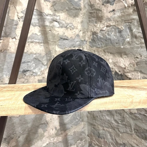 Louis Vuitton Black Monogram Flowers Cap