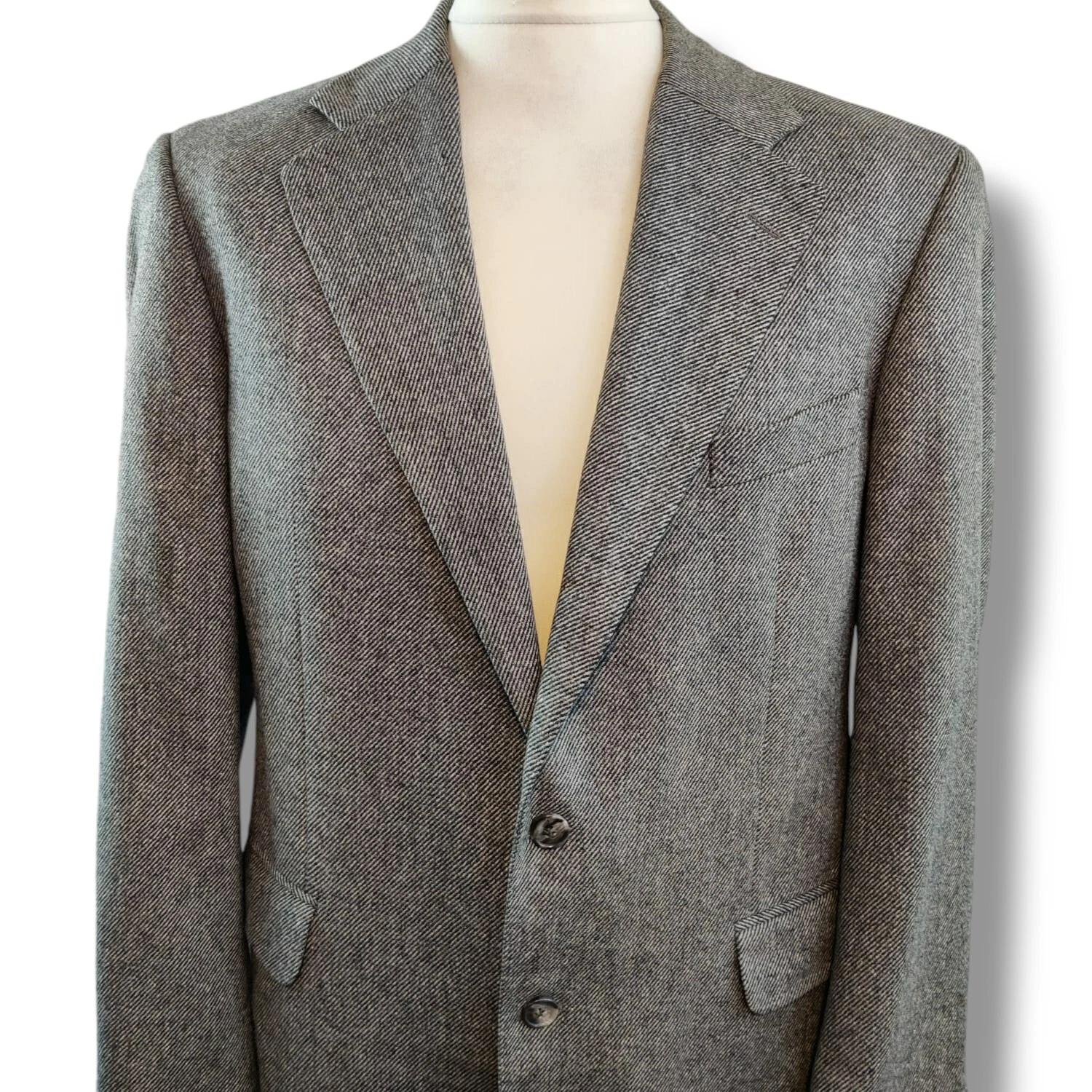 Atelier Torino Mens Tweed Blazer Jacket Grey Size 41R New Wool 2 Button