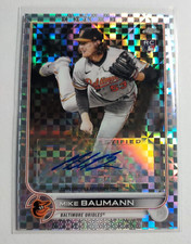 2022 Topps Chrome Update Mike Baumann AC-MB Rookie Auto Xfractor /125 Orioles RC