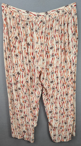 Adini Women's Plus Pull On Pants Floral Boho Wide Leg High Rise Viscose 4X NWT - Picture 7 of 13