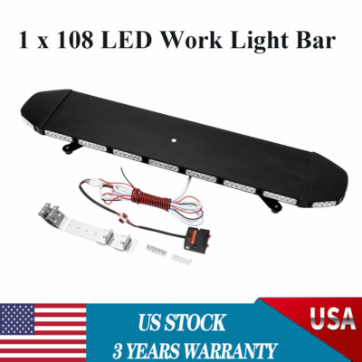 47 inch 108LED Strobe Light Bar Amber Emergency Beacon Warn Tow Truck Waterproof