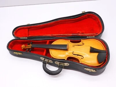 -MINI VIOLON DECORATIF dans son ETUI avec ARCHET Déco XXe Collection vitrine D - Photo 1/4
