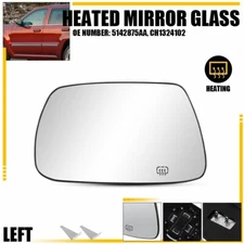 Driver Left Side Mirror Glass Heated for Jeep Grand Cherokee 2005-2010 EAH