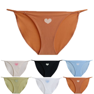 1/6 Pack Lot Womens Sexy Panties Satin String Thong Bikini Heart Underwear Brief