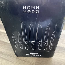 Home Hero Kitchen Knife Set 16pc Stainless Steel W Build-in Sharpener Stand/Ap