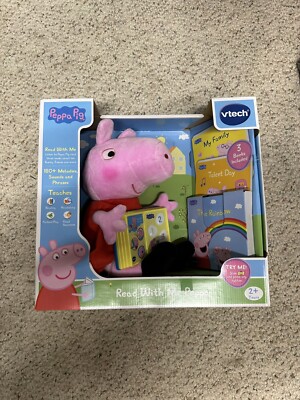 VTech Peppa Pig Read With Me Peppa Plush Toy with Three Storybooks, Pink 