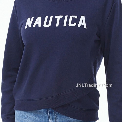 FELPA CON LOGO NAUTICA CROSSOVER-HEM Leggero Navy/Bianco 2XL