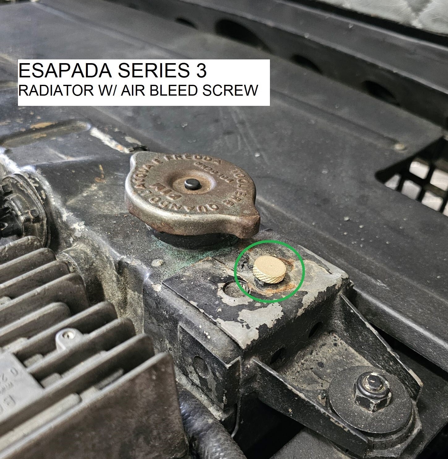 Lamborghini radiator air bleed screw for Miura (& Espada S3 w/ this feature)