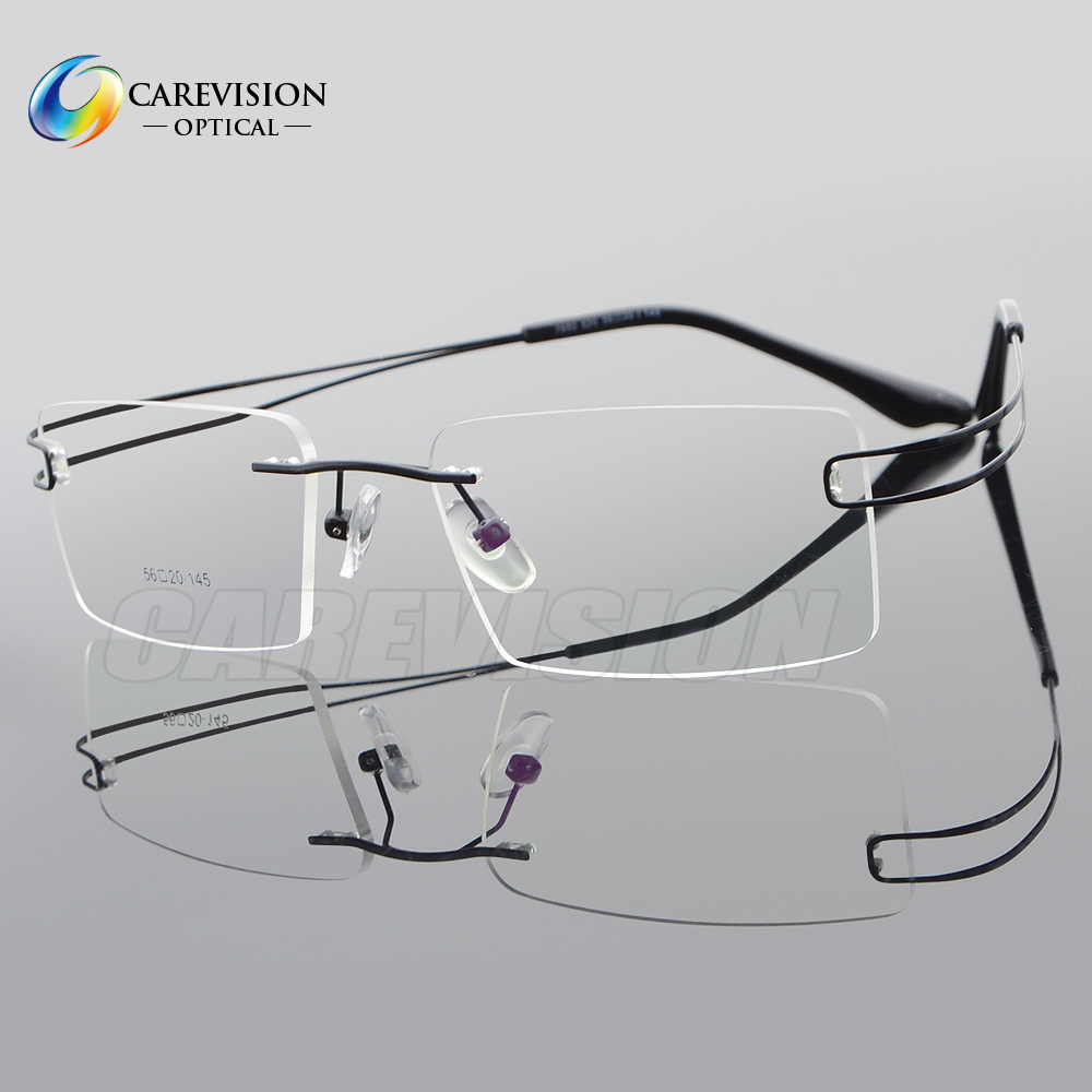Titanium Alloy Rimless Reading Glasses Polycarbonate UV+420cut