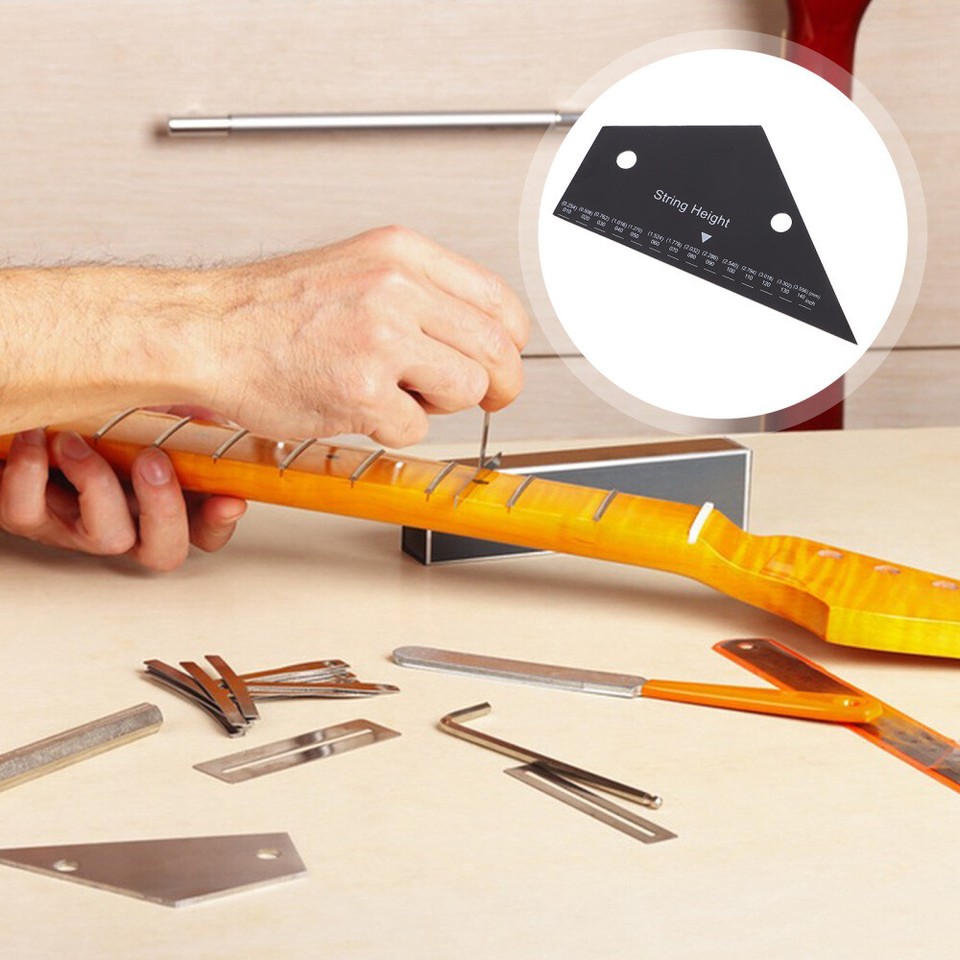 2pcs Guitar String Action Gauge Guitar String Height Measuring Ruler