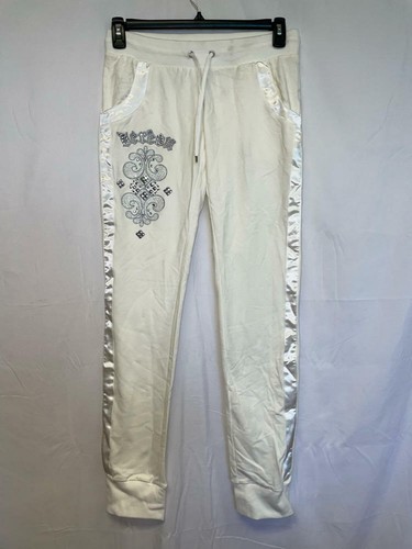Dereon Embellished Ivory Jogger Pants 