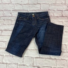 Banana Republic Straight Leg Jeans Womens Size 26P Low Rise Denim Dark Wash Blue