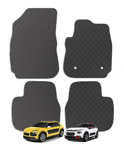 Carsio Rubber Floor Mats for Citroen C4 Cactus 2014 to 2020