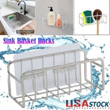 Sponge Holder Suction Cups Kitchen Sink Drain Rack Soap Storage Shelf Organizer