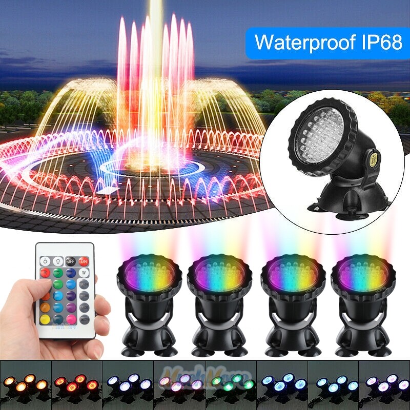IP68 Waterproof Lighting Solar Underwater Pond Lights - RGB Color ...