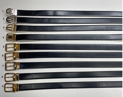30 mm Schwarz Vera Pelle Vintage Herren Jeans Hosengürtel 30 mm