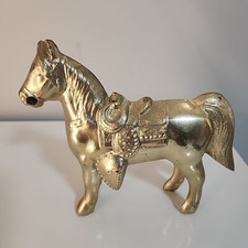 VINTAGE METAL HORSE WITH SADDLE