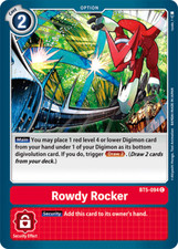 BT5-094 Rowdy Rocker C Red Option 2020 TCG BT05 Battle of Omni Booster