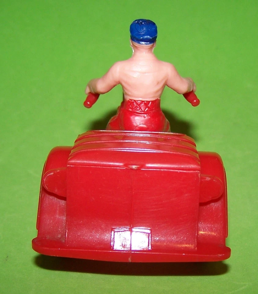 1950 Thomas Toys plástico rígido Harley Davidson Police Servi motocicleta + piloto - Imagem 3 de 4