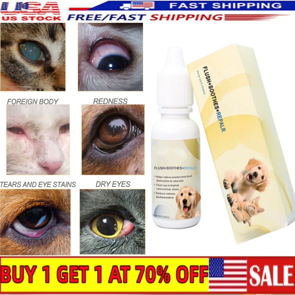 Eye Drops for Pet Anti Bacterial Viral and Fungal & Infections Dog Cat Eye Car~