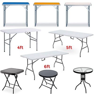 Schwerlast Klappbar Picknick Party Tisch Holz Glas Top Catering Camping BBQ