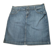 Old Navy Denim Skirt 90s Y2K Fashion 16 High Rise Crosstown Pencil Straight Blue