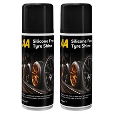 Tyre Shine Silicone-Free, 2 x 500 ml, Clean Finish, Aerosol Spray, AA