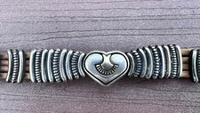 G. GAGLIANO Florence Italy Suede And Metal Western Hart TUBE BELT 1980s RARE
