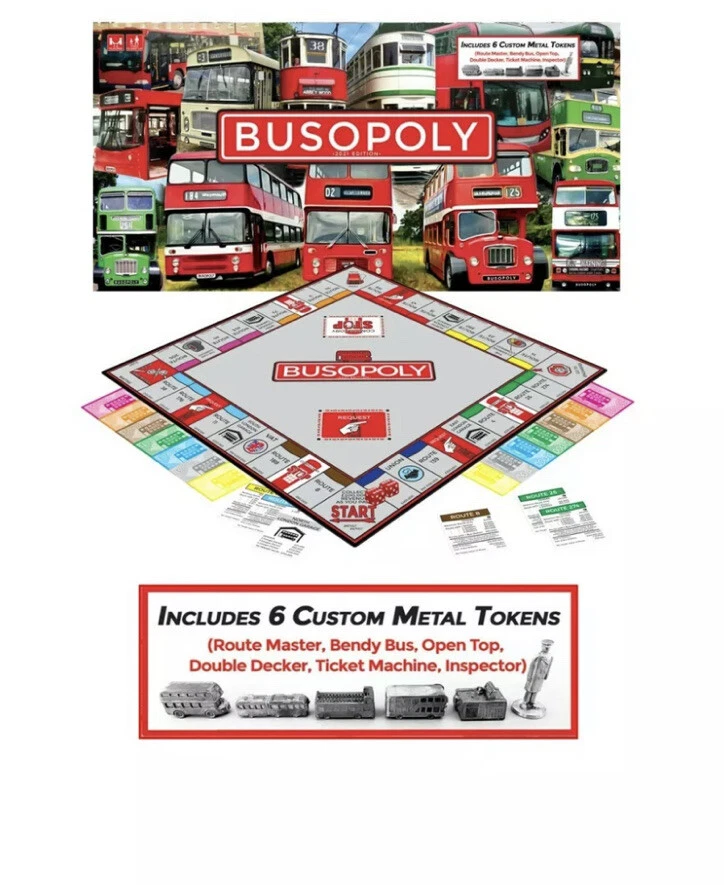 BUS MONOPOLY FAMILY BOARD GAMES TRANSPORT ENTHUSIASTS BUSOPOLY - Image 2 of 4