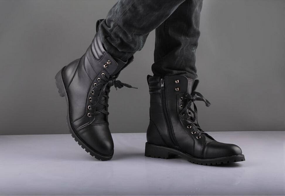 Men Black Military Style Boot, Men Combat Boot, Men Winter Boot, Men's  military