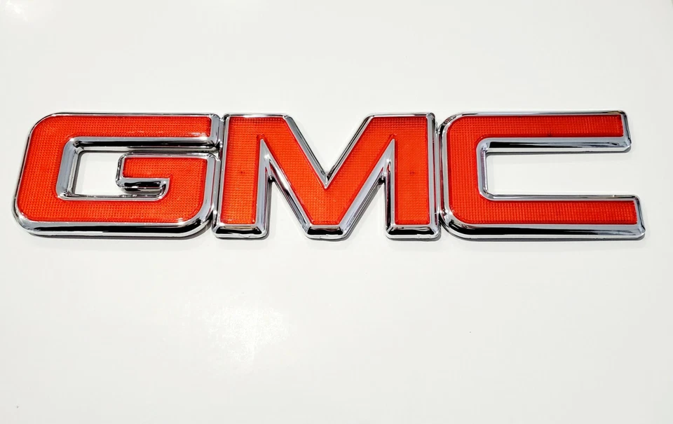 GMC NEW Rear trunk Tailgate Emblem badge name Nameplate Red Chrome 22884137 13" - Image 3 of 4