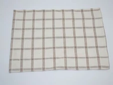 (6) Cotton Park Cottage Checked Placemats ~ Natural Boxer ~ 13 x 19 NEW