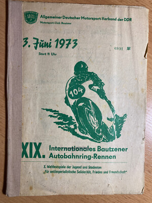 Rennprogramm XIX. Bautzener Autobahnring Rennen 1973 Programmheft DDR Programm