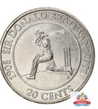 2001 ~ Sir Donald Bradman ~ 20 cent ~ circulated 20c ~ 1  x coin in 2 x 2 Holder