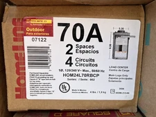 HOM24L70RBCP Sqaure D 70 Amp Single Phase 120/240V Enclosure New