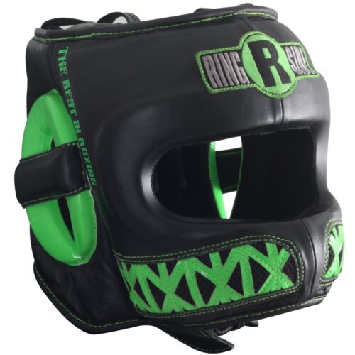 Ringside Boxing Youth Face Saver MMA Sparring Headgear - Black / Lime Green - Picture 1 of 1