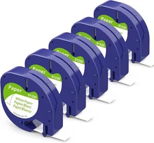 5PK LT 91330 Dymo Letratag Refills Compatible with Dymo Label Maker Tape 12mm