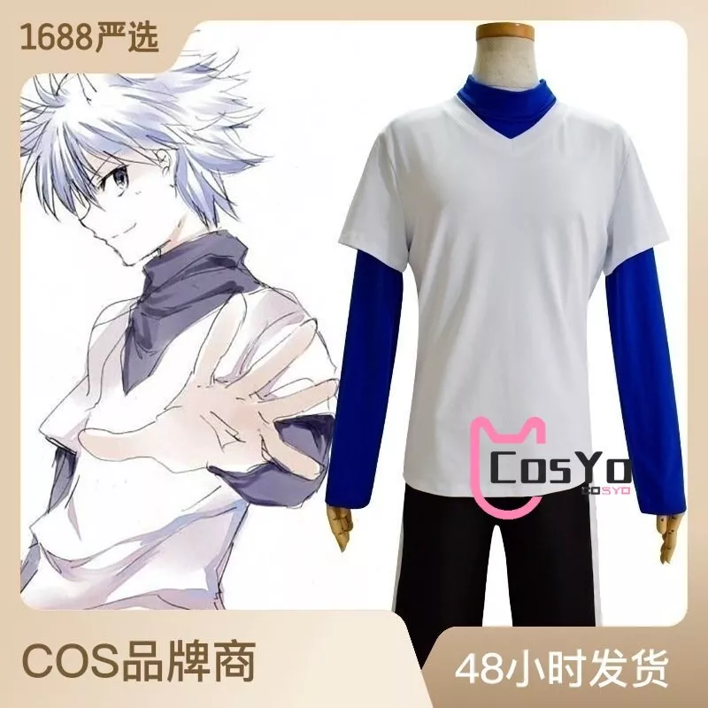 Hunter x Hunter Mens Killua Black Shirt New S, M, L, XL