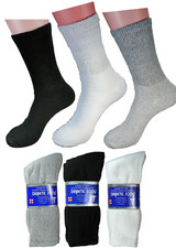 New 3 Pairs Diabetic Crew Circulatory Socks Health Mens Cotton 9-11 10-13 13-15