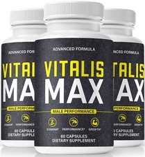(3 Pack) Vitalis Max Pills for Men to Boost Male Health, Performance, & Vitality