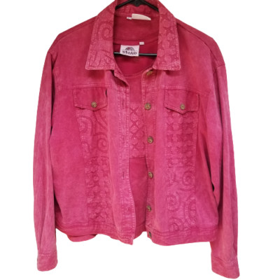 Produce Studio Womens Pink Button-Front Twinset Jacket & T-Shirt Set XL/L Casual