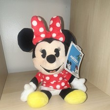 Disney Minnie Mouse Plush Small 6-14in Red Polka Dot Dress Bow Yellow Shoes Tag