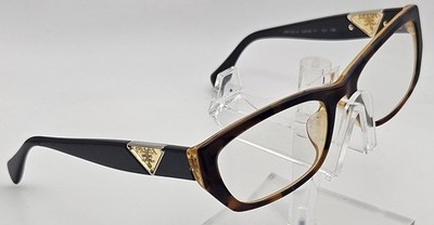 Prada VPR100-A Black Tortoise Eyeglasses Frames 54-18-135 Made Italy E2