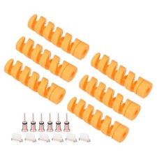 18Pcs Type-C Dust Plug Earphone Dust Plugs Cap with Cable Protector, Yellow Pink