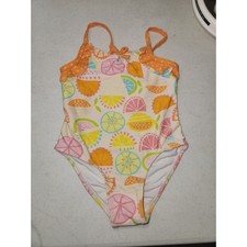Girl's sz 4 Skechers Orange Pattern 1 Piece Swimsuit