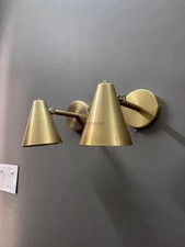 Mid Century Modern Brass Wall Sconce Pair Brass Bedside Light Halloween Gift