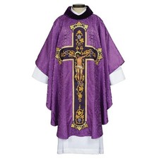 Chasuble Vestment Via Sacra Priest Pastor Clergy Lent Easter Apparel New